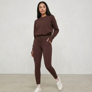 Aerie Womens Leggings Warm Up Drawcord Medium Brown Excellent